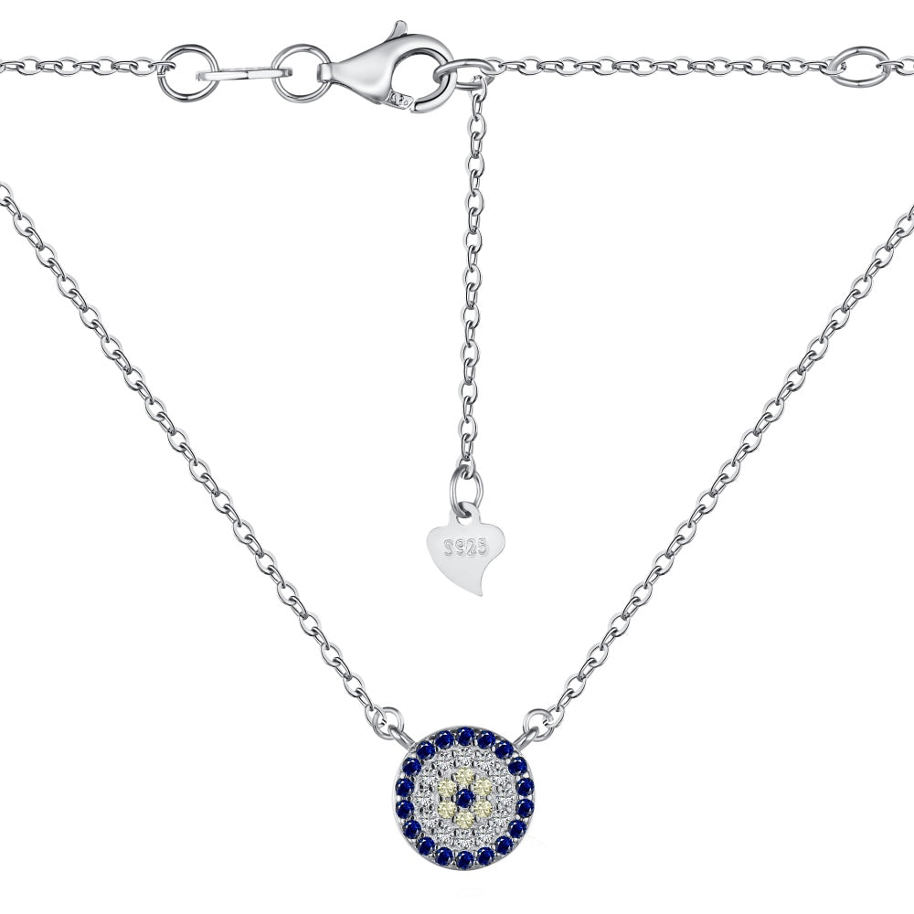 'Scarlett' Sterling Silver Evil Eye Necklace