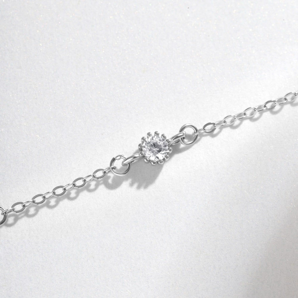 'Esme' Sterling Silver/White Clover Bracelet