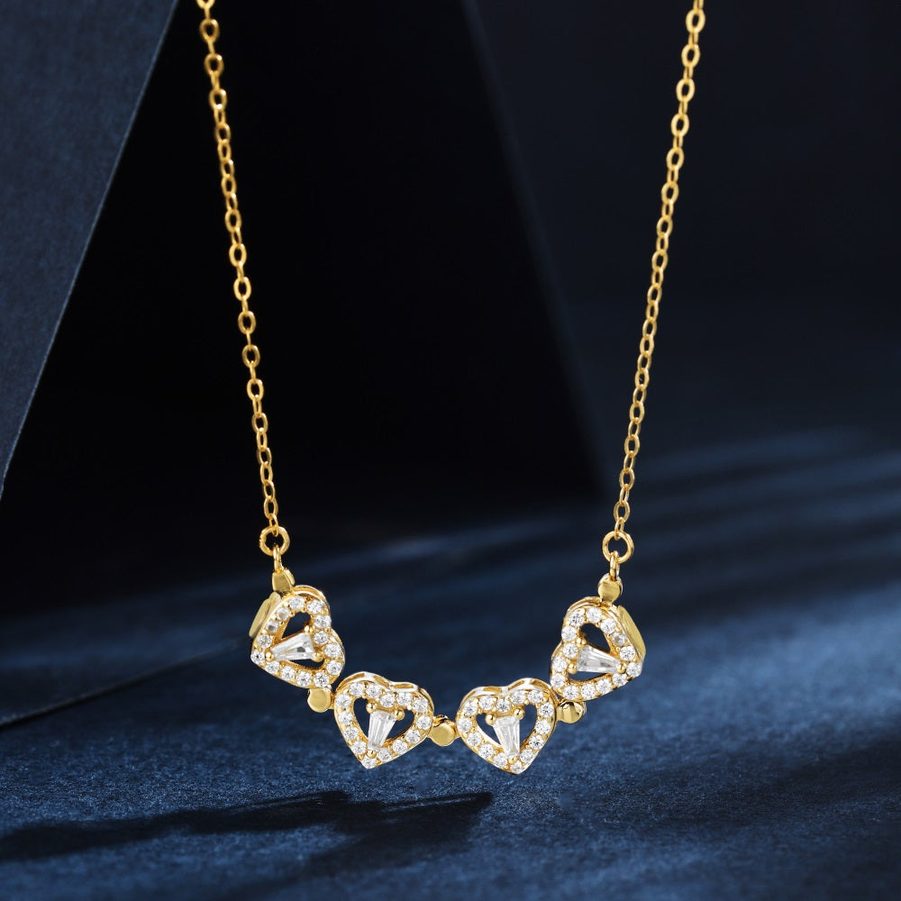 'Celine' Gold Heart 2-way Necklace