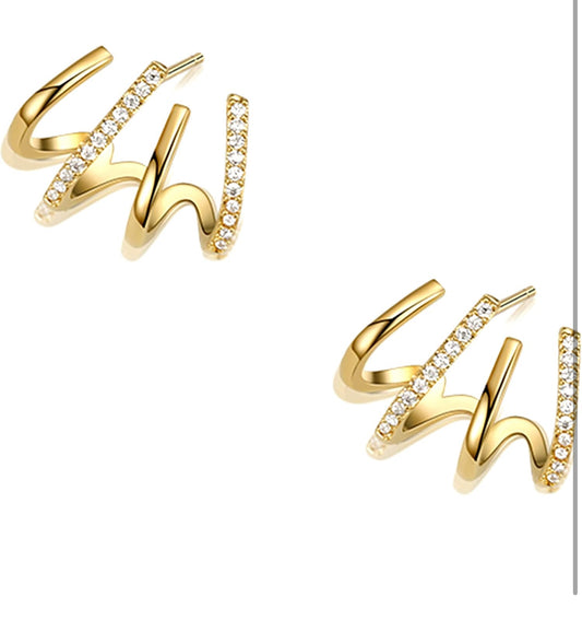 ‘Alexandra’ Claw Cuff Earrings - Gold