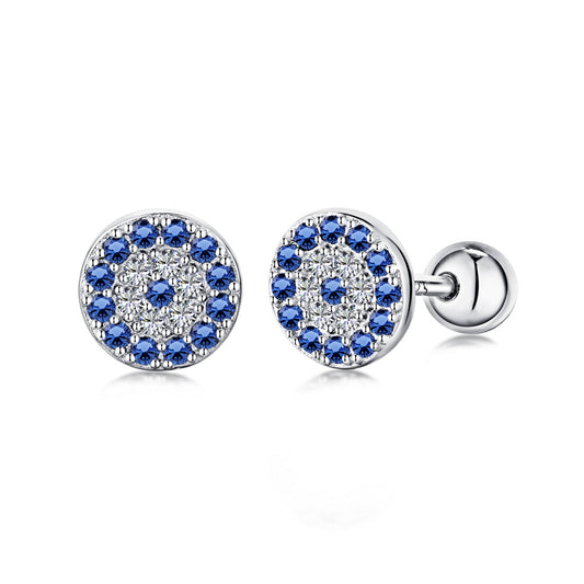 'Scarlett' Sterling Silver Evil Eye Earrings