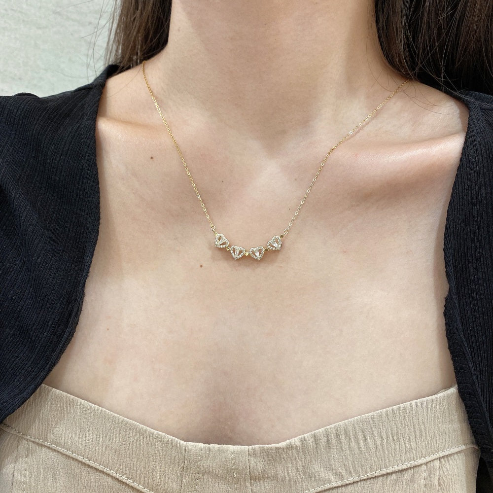 'Celine' Gold Heart 2-way Necklace