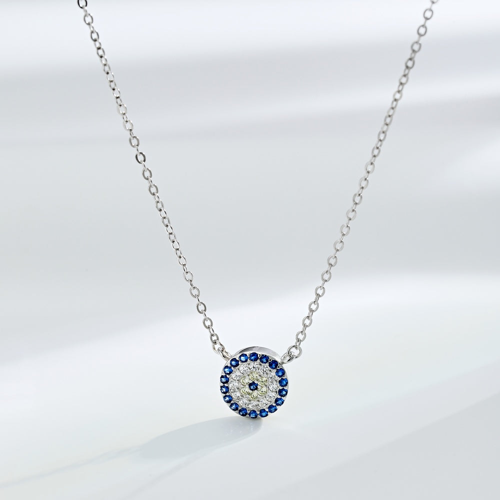 'Scarlett' Sterling Silver Evil Eye Necklace