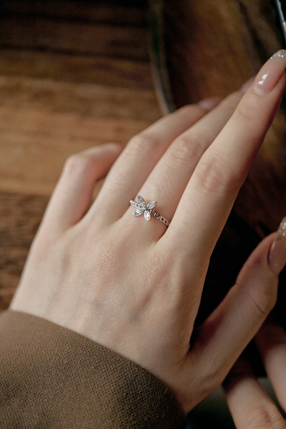 ‘Lucy’ Sterling Silver Adjustable Ring