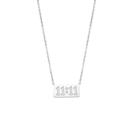 'Angel' 11:11 Necklace Silver